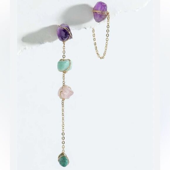 Stone drop earrings N136 - Picture 1 of 4